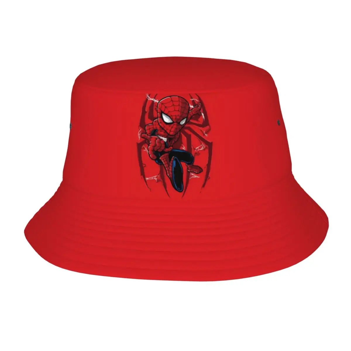 

Spider Man Comic Bucket Hat Hip Hop Fisherman Caps For Unisex Vintage Vacation Sun Hats Breathable Custom DIY Cap