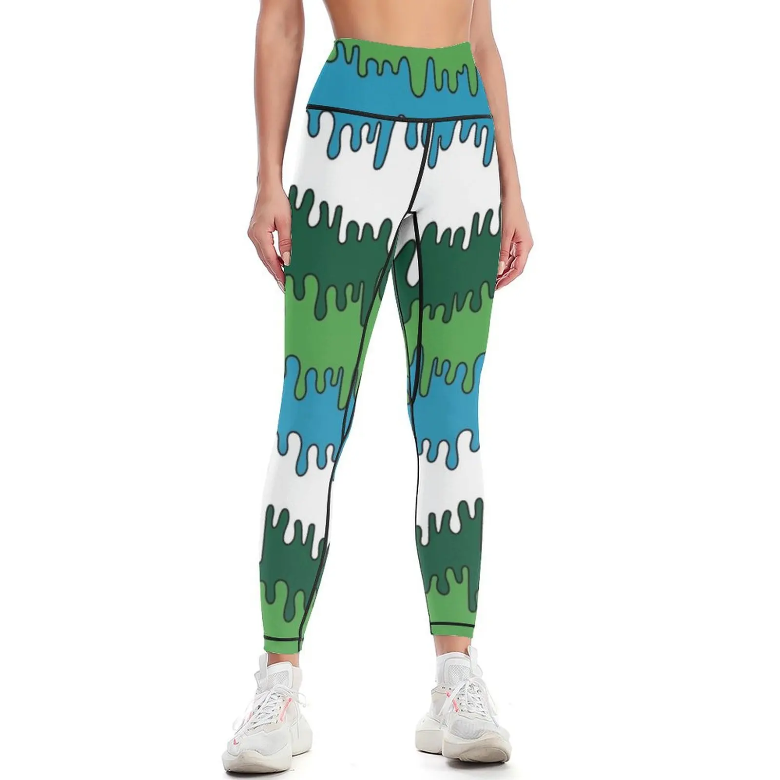 

Tulane Drippy Pattern Leggings flared legings for fitness Womens Leggings