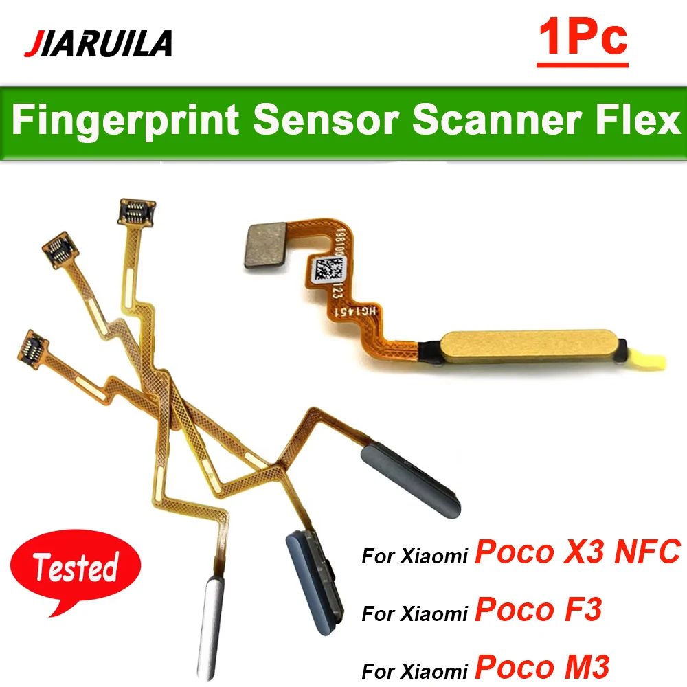Fingerprint Scanner For Xiaomi Poco X3 Pro M3 F3 / M4 Pro 4G Home Button Fingerprint Menu Return Key Sensor Flex Cable