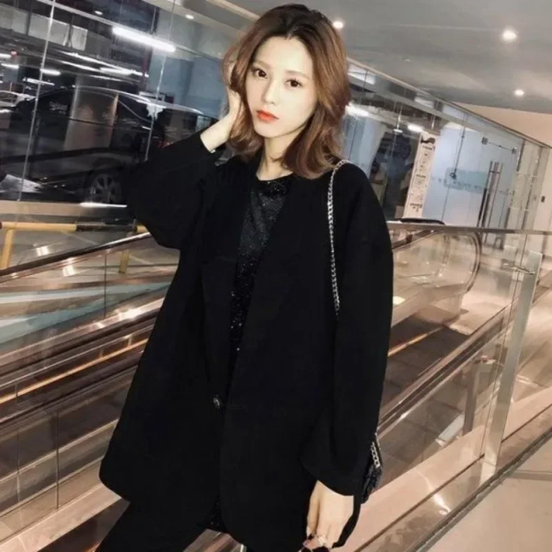 Korean Style Loose Long Sleeve Jacket Sale Tailoring Casual Coats for Women Elegant and Youth Outerwears Fall Chic Blazer Woman