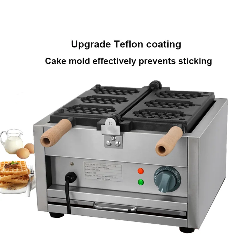 CarrieLin Commercial Electric Ice Cream Waffle Non-Stick Big Power Waffle Iron Plate Cake Oven Maker In Catering Equipment