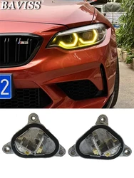 Lemon Yellow Angel Eyes For BMW M2 2 series DRL LED Headlight F22 F23 F87 LCI 2018-2021 Year Daytime Light 7494851 63117494852