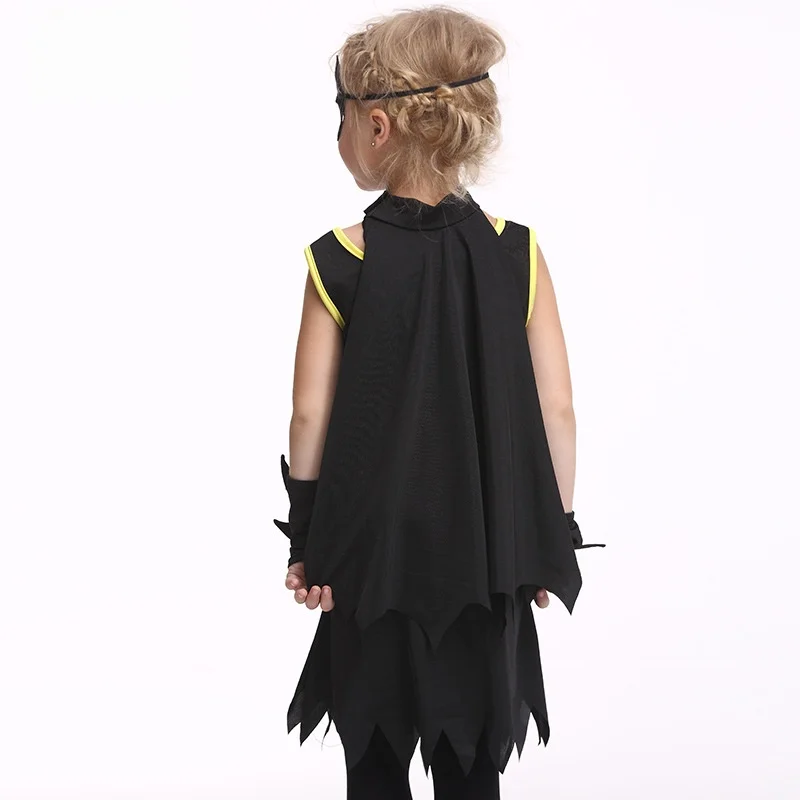 loween Children's Cosplay Performance Costume Baan Role-Plang Bat Cos Superhero Girl Stage Performance Outfit