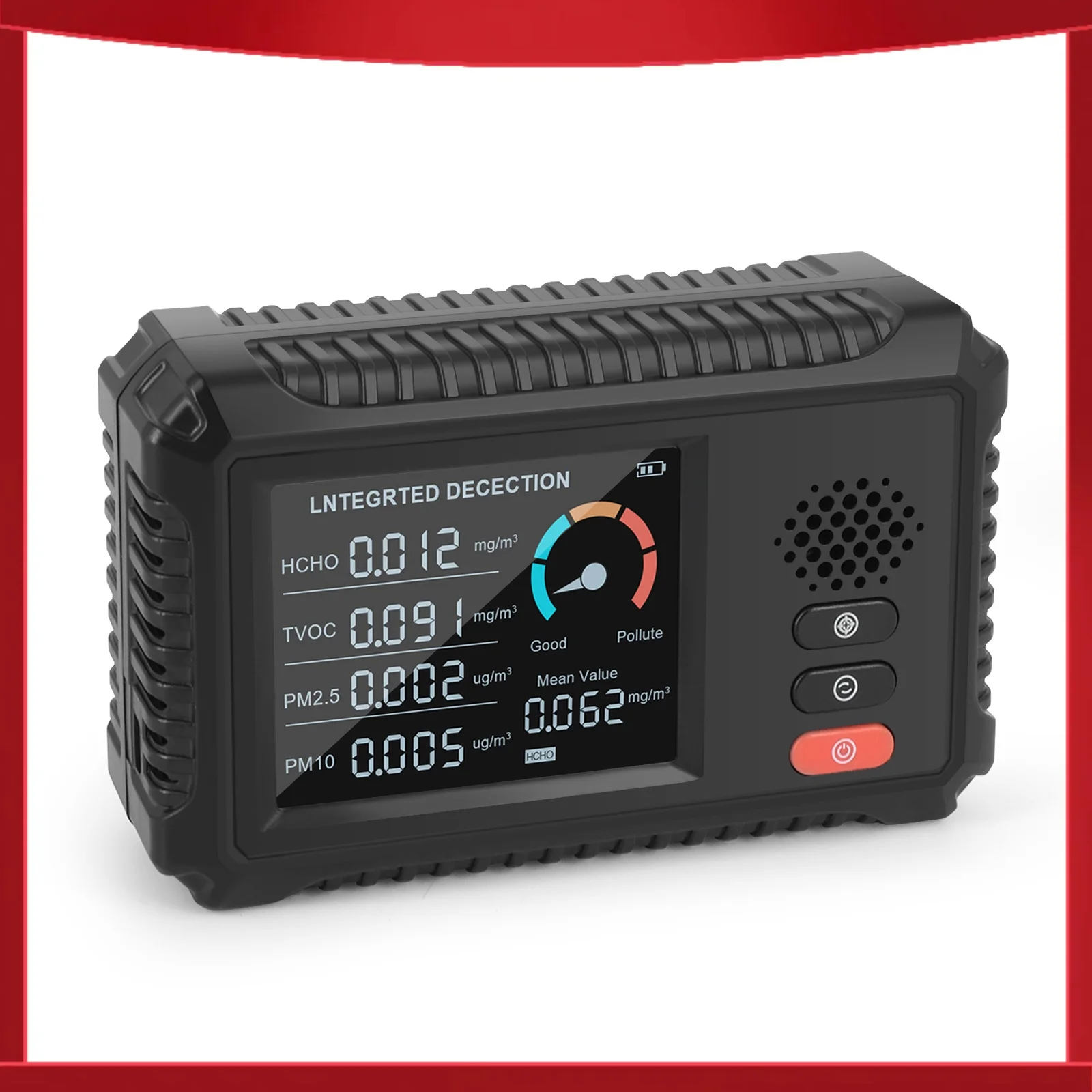 Air Quality Monitor Formaldehyde Detector TVOC PM2.5/PM10 Tester Multifunctional Air Gas Detector Real Time Data Monitoring