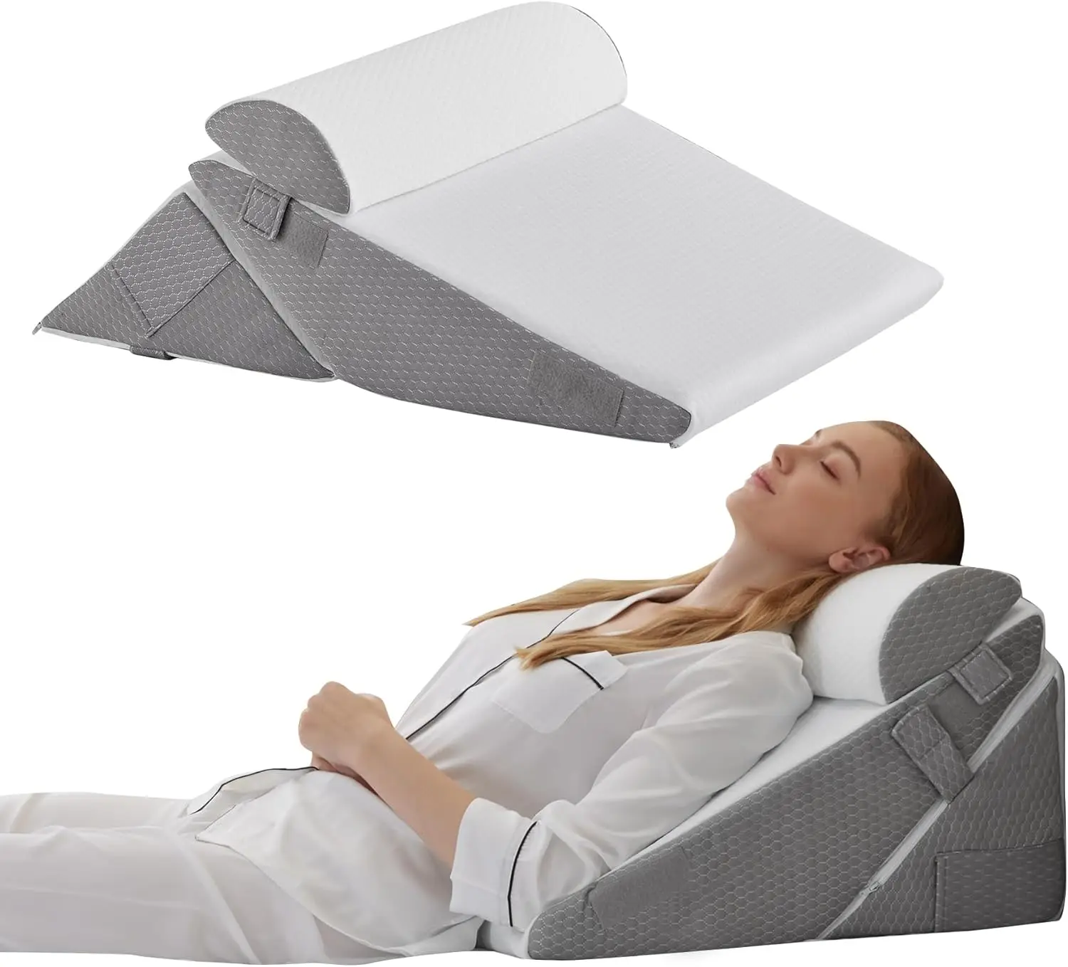 

Wedge Pillow Headboard 3PCS Orthopedic Bed Wedge Pillows Set for After Surgery Adjustable Pillow Wedge for Acid Reflux&Back