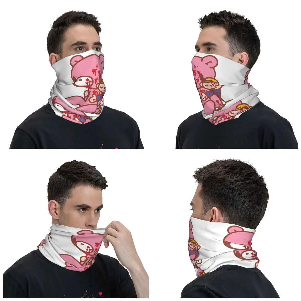 Gloomy Bear Cartoon Manga Bandana Neck Warmer Women Men Winter Hiking Ski Scarf Gaiter Face Cover