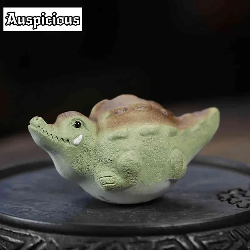 

Creative Purple Clay Tea Pet Ornaments Crocodile Statue Animal Tea Figurine Handmade Sculpture Home Tea Set Decoration Art