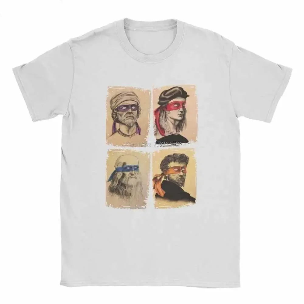 العلوم السلاحف تي شيرت الرجال متحولة النينجا قصيرة الأكمام الفكاهة تي شيرت س الرقبة مضحك القمم المطبوعة الجرافيك تي شيرت تأثيري تيز