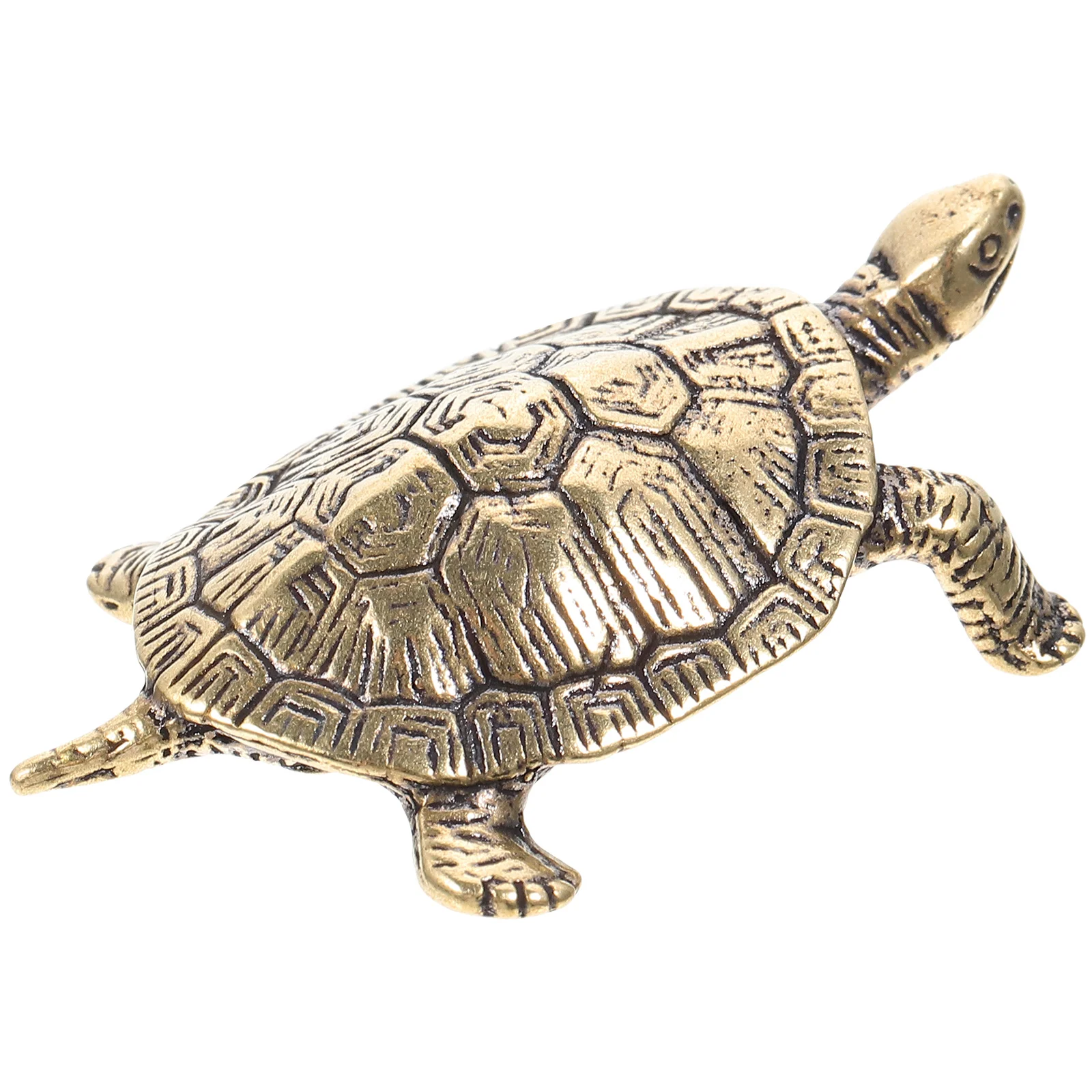 2pcs Brass Ornament Statue Longevity Symbol Vintage Finish Home Decor Sea Theme Garden Tortoise Statue Outdoor Gold