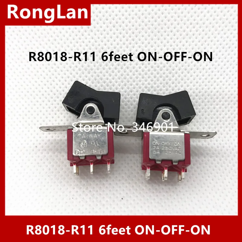 [SA]R8018-R11 black six-foot two-way rocker switch stalls small toggle toggle Taiwan --50pcs/lot