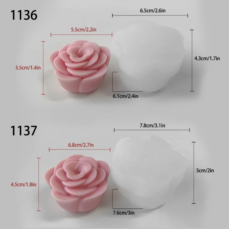 Quality Rose Cake Decorating Silicone Mold Soft and Flexible Rose Silicone Cake Mold Delicate Pastries Crafting Mold