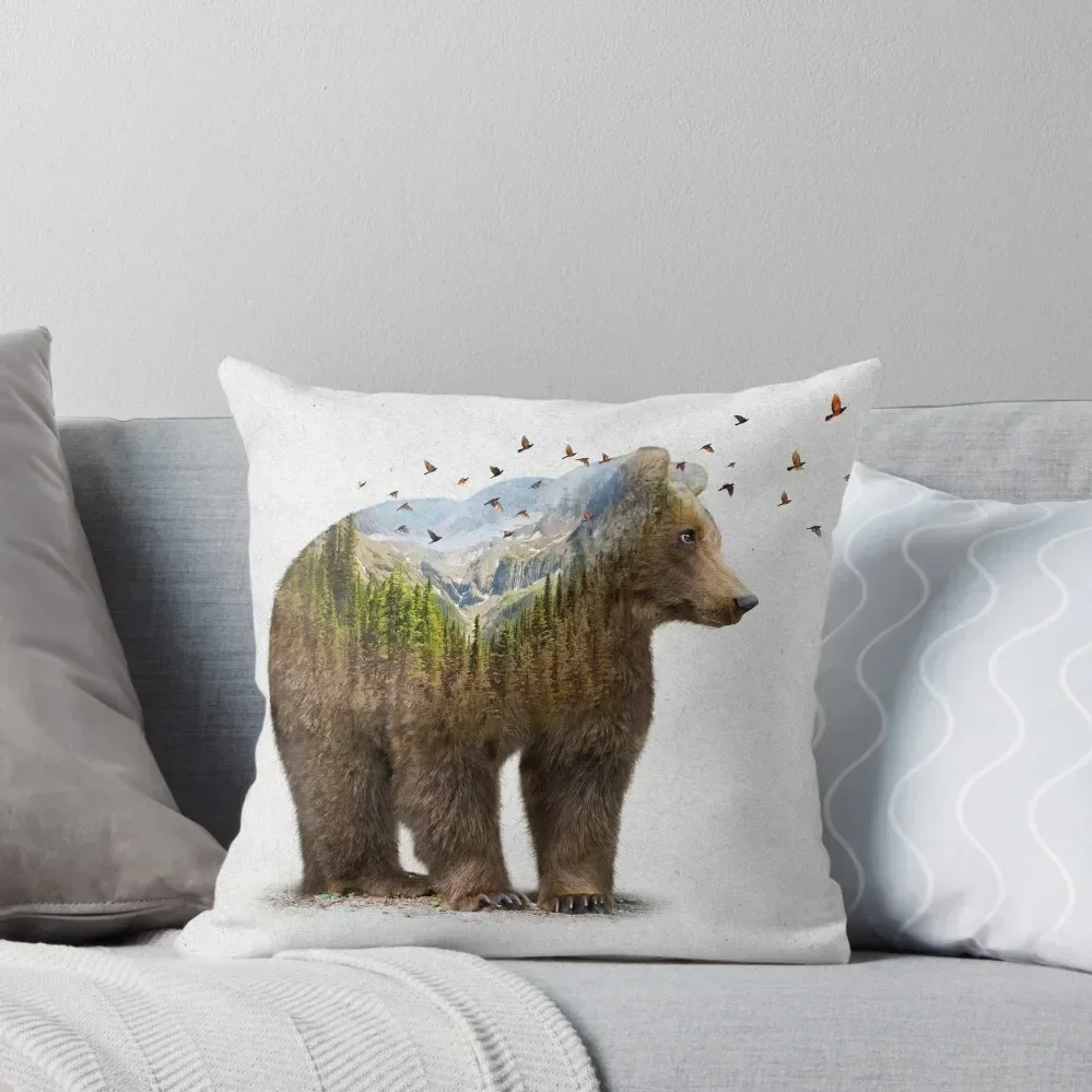 

Wild I Shall Stay Bear Throw Pillow luxury home accessories Ornamental Pillow pillow