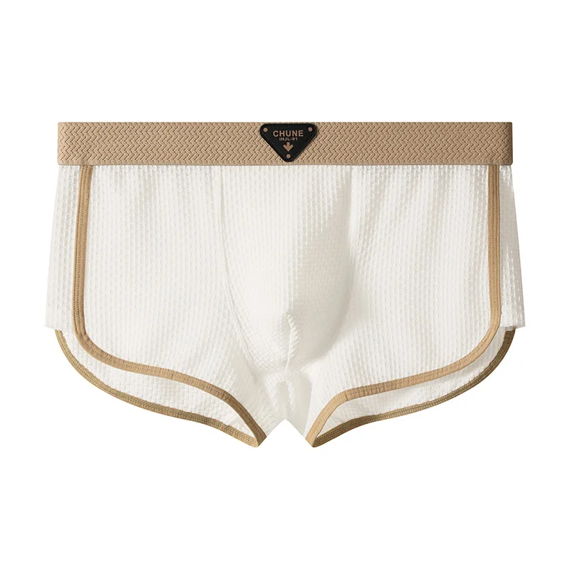 Men's Arrow Shorts Underwear Solid Middle Waist Breathable Boxers Summer Stretch Bulge Pouch Boxer Cuecas Underpants