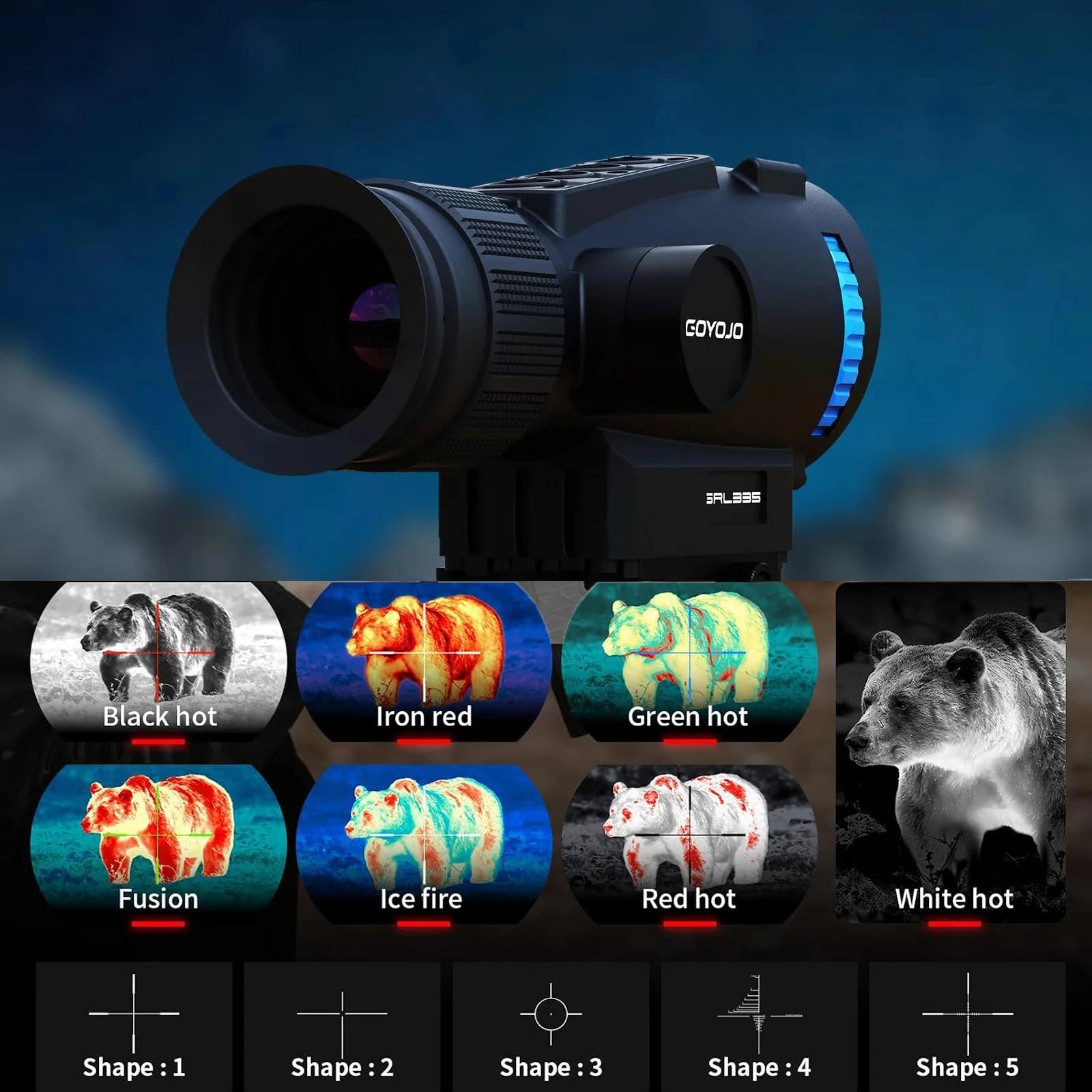 GRL335/GRL325 Thermal Imaging Scope – 384×288 IR Thermal Optics Monocular for Hunting & Outdoor Observation 5