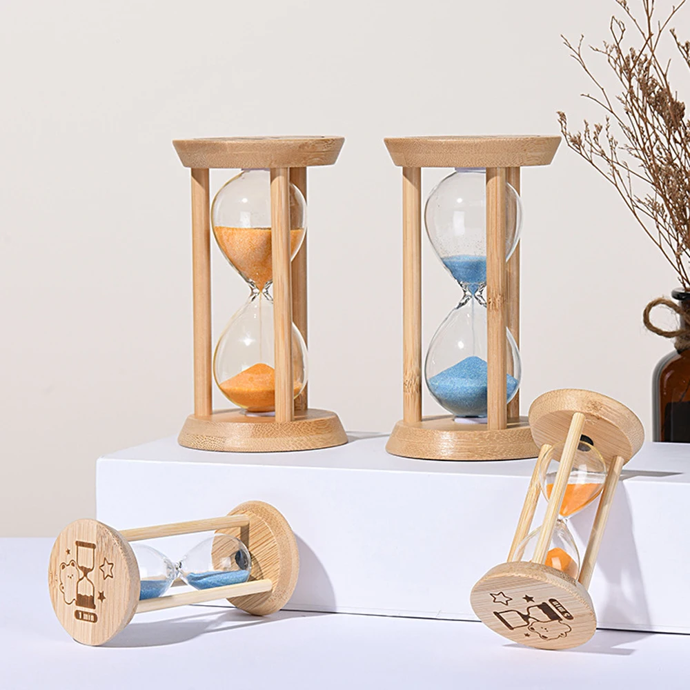 1PCS 3/5/10/15/30 Minutes Wooden Hourglass Timer Home Living Room Desktop Decoration Children Birthday Gift Portable Sand Clock