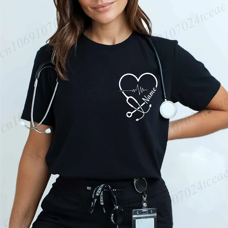 Custom Nurse Personalized Shirt,New Nurse Registered T-Shirts for Women Men Clothing,Name T-Shirts,summer Fashion Unisex Tees