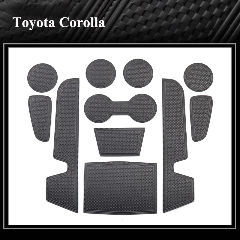 

Anti-Slip Car Gate Slot Mat For Toyota Corolla 2019 2020 Door Groove Pad Leather Coaster Auto Interior Accessories