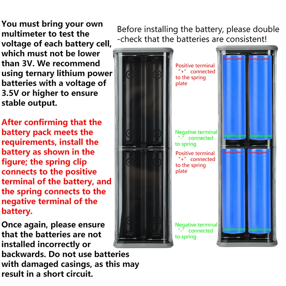 PD100W Hochleistungs-Powerbank-Gehäuse, lötfreier 8-Zellen-21700-Batteriehalter, DC-Spannungsregelung, hochhelle LED-Außenleuchte – Detail 5