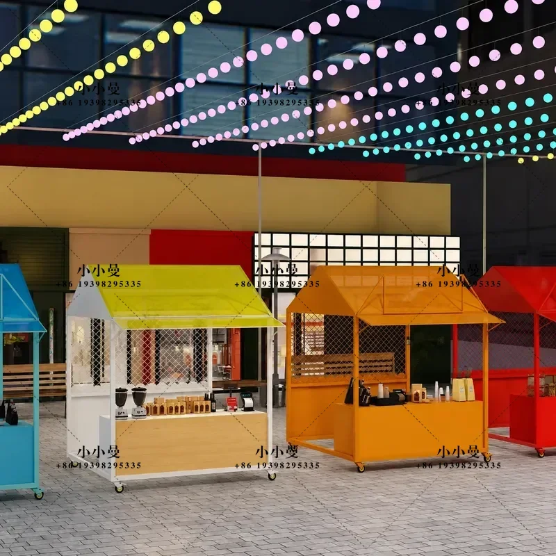 Commercial Street Large Scale Event Stall Rack Night Market Snack Movable Display Table Creative Market Stand
