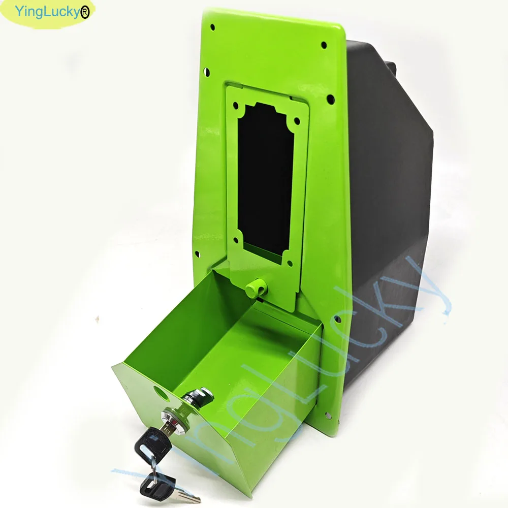 Arcade coin acceptor with arcade door to accept game tokens Multi-currency coin acceptor can for claw machines, swing machines