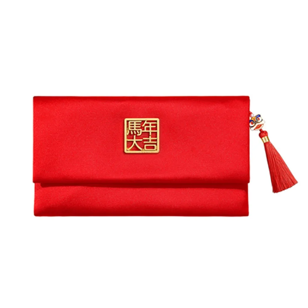 

Chinese Style New Year Red Envelope Traditional with Tassel 2026 Lucky Money Bag HongBao Brocade Wedding Money Pocket