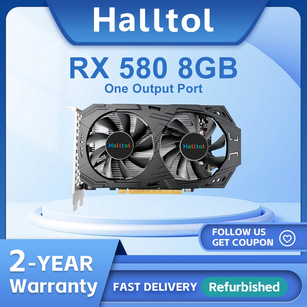 

Halltol RX580 8 GB 2048 SP Graphics Card RX588 GPU 8G Gaming Video VGA GDDR5 AMD Radeon RX 580 8GB 2048SP