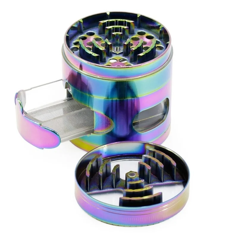 Large Rainbow Grinder with Windows 63mm 2.5inches Cigarette Accessories