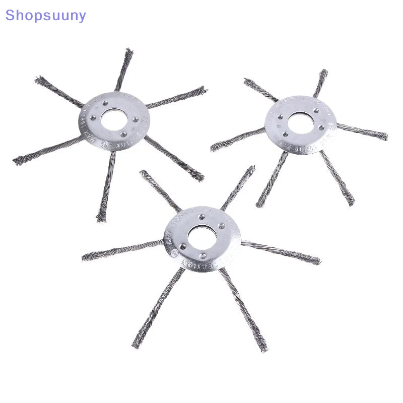 [SU]1Pcs Weed Removal Wheel Lawn Mowers Universal Parts 7/8/9-inch Lawn Mower Steel Wire Weed Trimmer Head Rust Removal Wheel