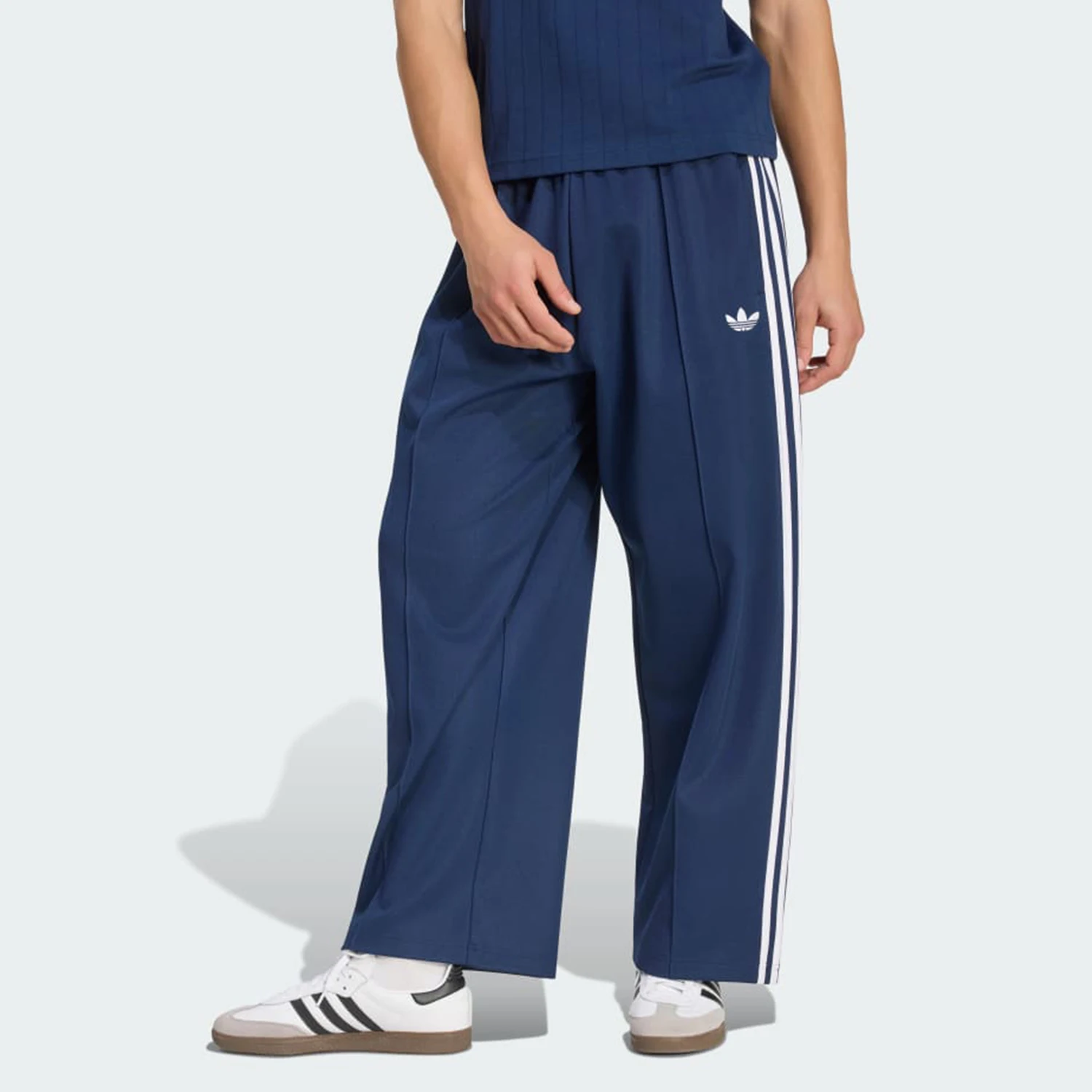 Adidas genuine clover men's striped loose knit sports pants KS7529