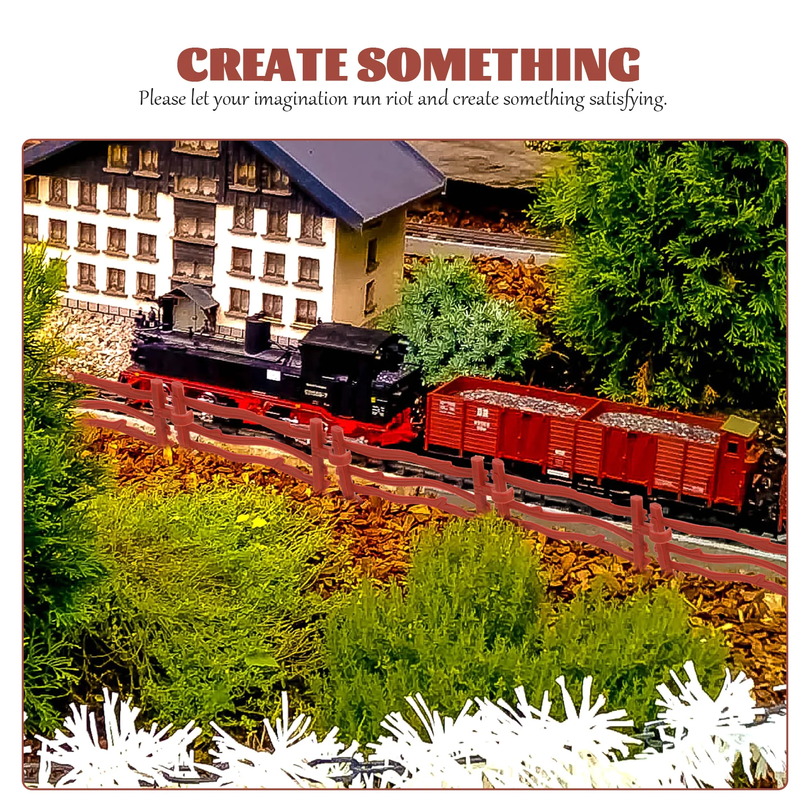 100 szt. Model Ogrodzenia Zabawka Farma Akcesoria Ogrodzeniowe Mini Ogrodzenie Ozdoby Ogrodzeniowe Figurki Akcji Zabawa w Role Barierka Dzieci