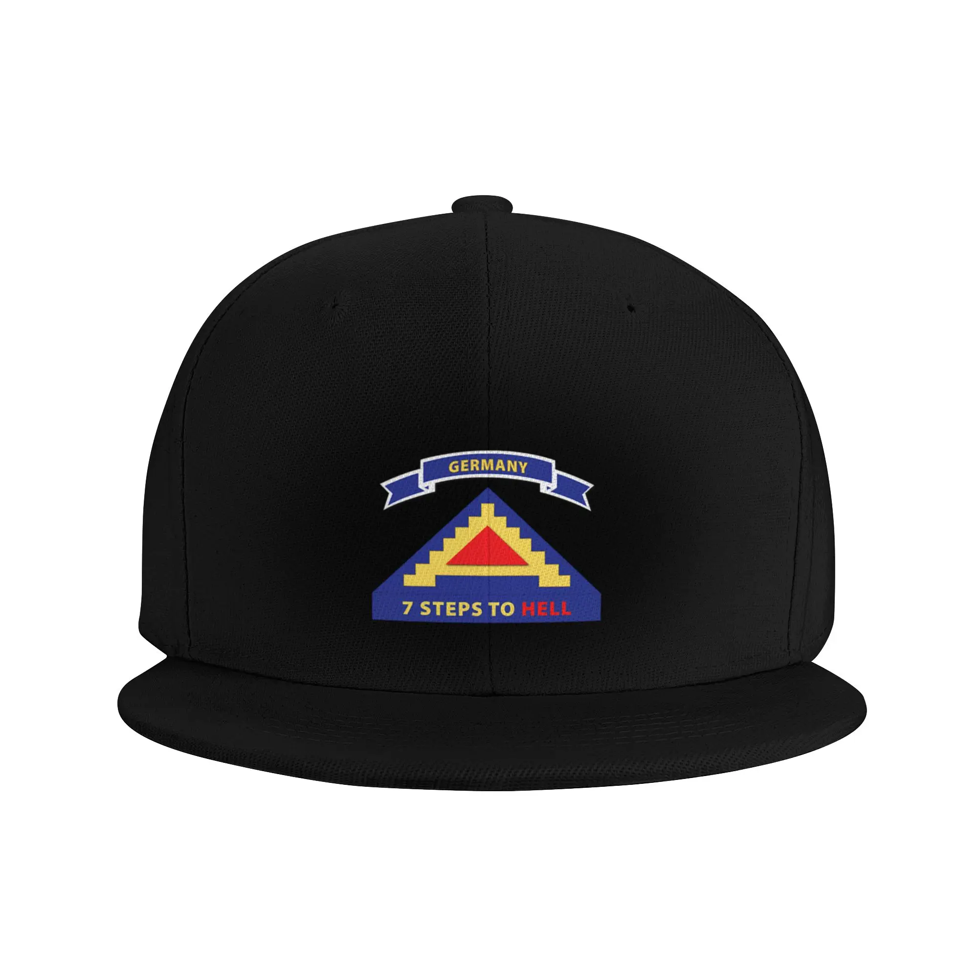 Fashion Army - 7th United States Army w 7 Steps Hell w Scroll Flat Brim Sun Hat  Shapes The Face Luxury Woman Cap