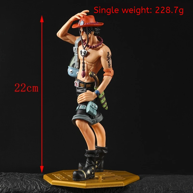 22 cm 230g Bandai One Piece Ace Anime Figurine Rufy Brother Collezione 10th Anniversary Fire Fist Escal D PVC Modello Giocattolo Regalo