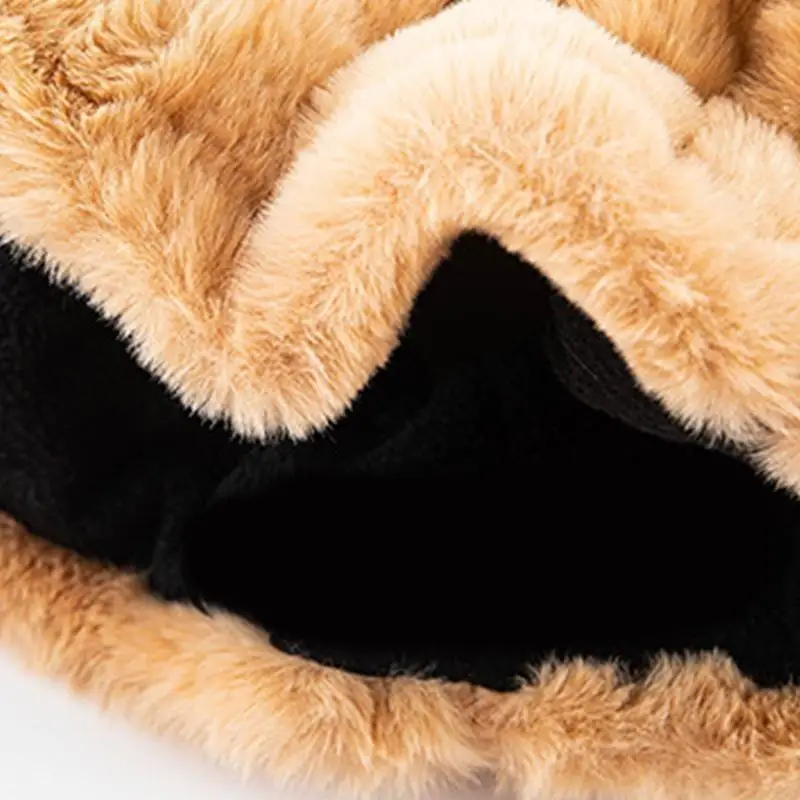 831A 2 in 1 Bear Ear Hat Bib Windproof Hood Wild Balaclavas Scarf Warm with Drawstring for Outdoor Skiing Running Riding