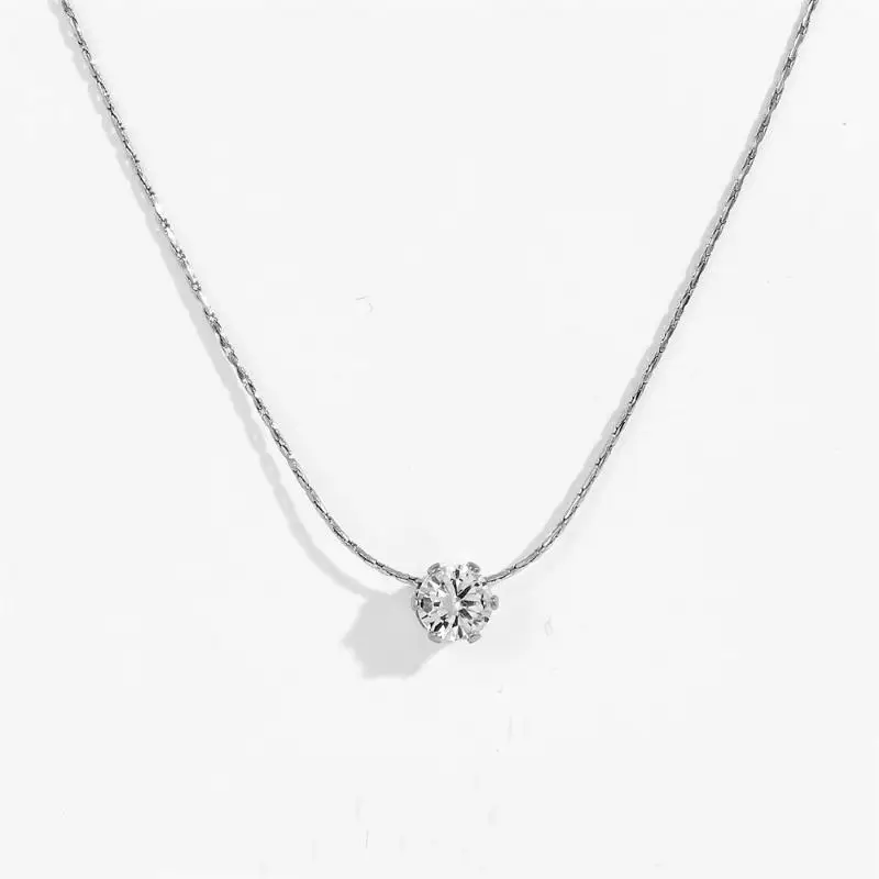 Timeless Zircon Stainless Steel Necklace with Anti Tarnish Chain for Daily Wear Options