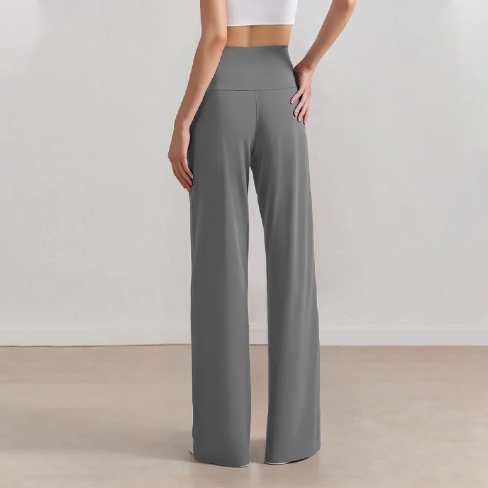 Women Wide Leg Yoga Pants High Waist Loose Straight Sport Trousers Quick Dry Breathable Running Fitness Athletic Workout Bottoms