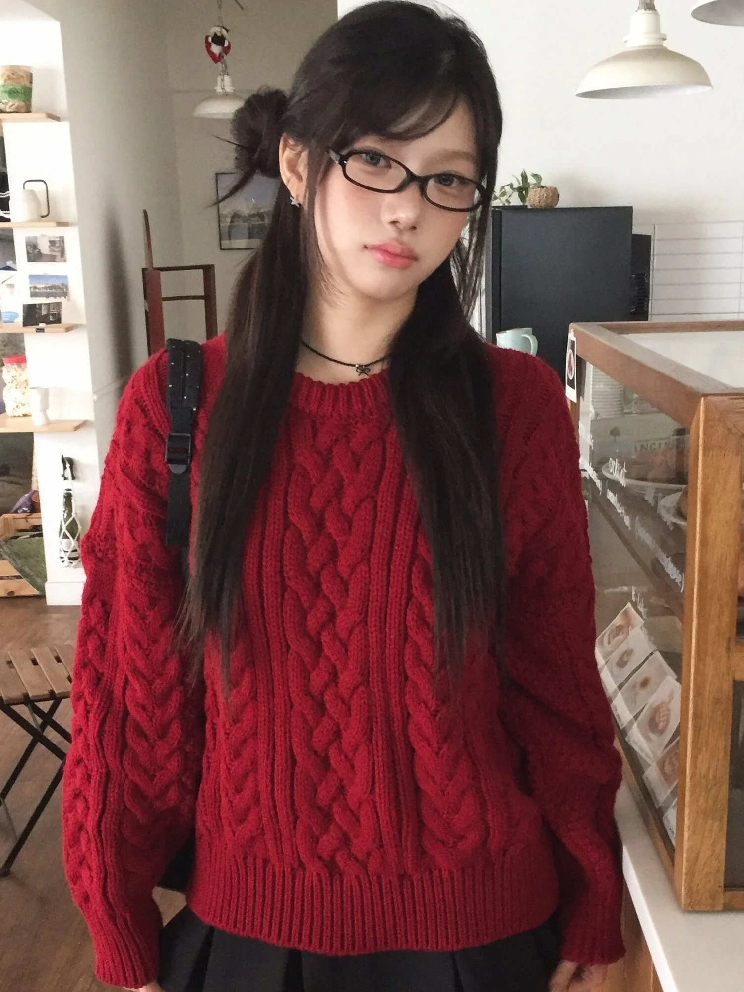 Retro Knitted Sweater 2026 Autumn Winter Lazy Style round Neck Thickened Polyester Fiber Women's High Quality Knitwear