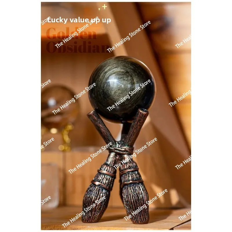 حجر السج الطبيعي الكرة زخرفة كريستال الكرة الذهب والفضة سبج الكرة مدخل دراسة غرفة المعيشة فنغ شوي زخرفة #2