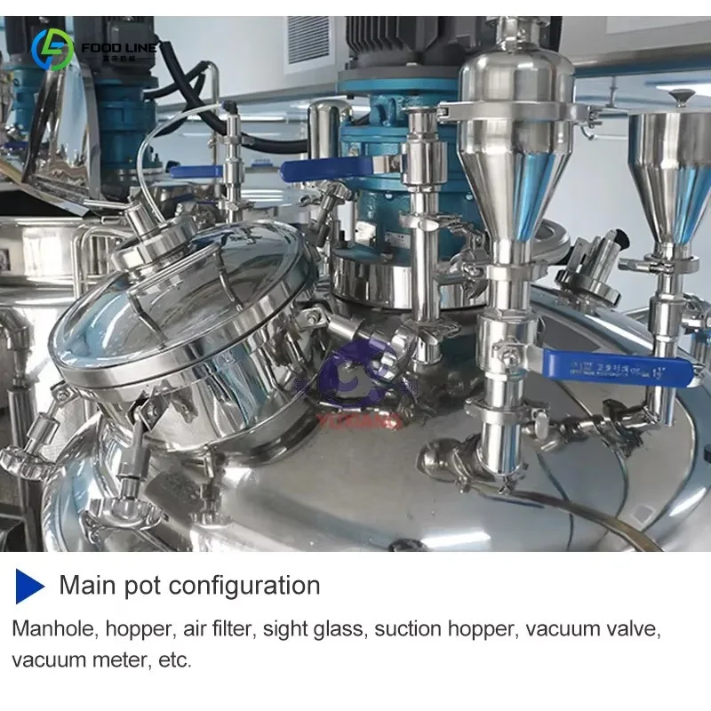 Temperature Controllable Automatic Mixer Homogenizer Emulsifier Suitable for Lotion Cream Syrup Mayonnaise Sauce Processing