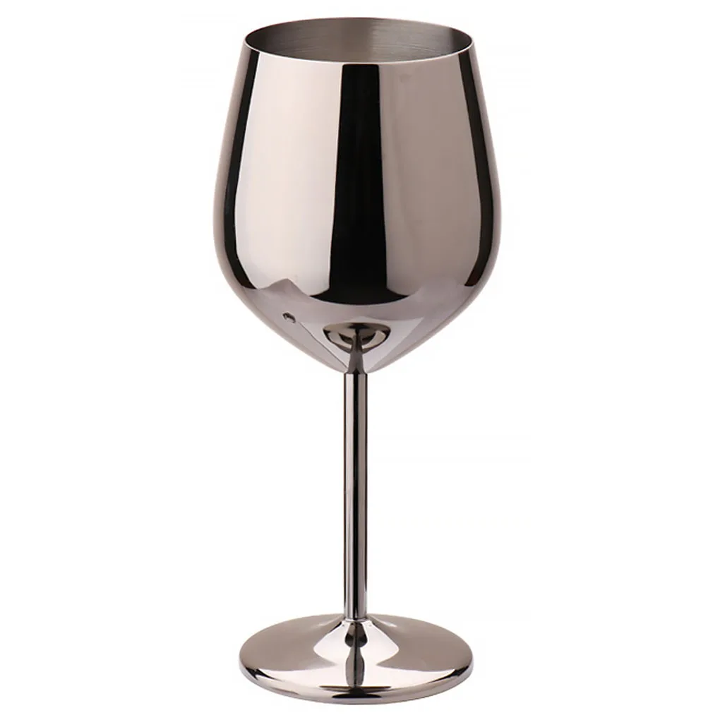 Stainless Steel Wine Glass 500ml Single-layer Drinkware Goblet Kitchen Tool Barware for Wedding Hotel Bar Accessories