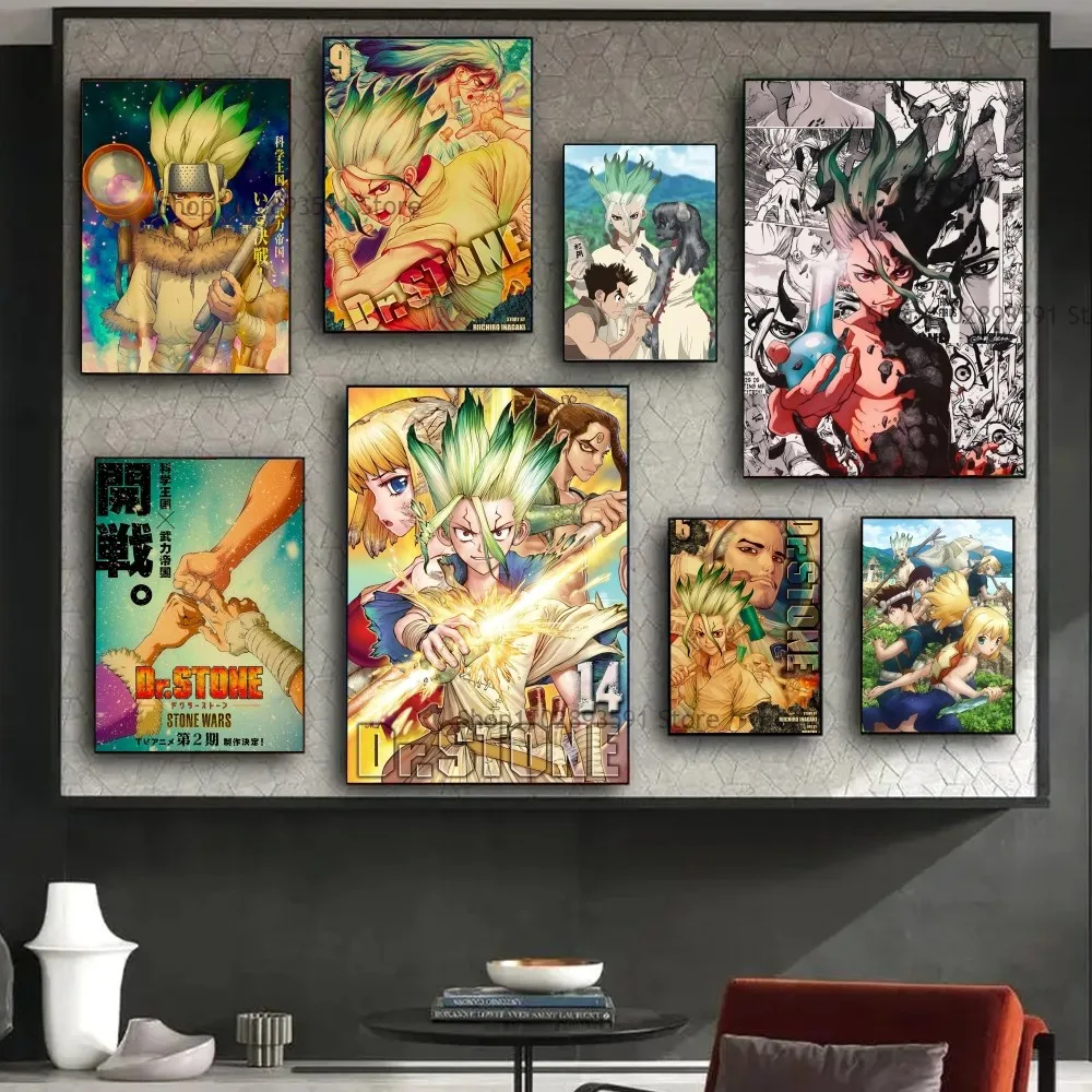 Dr.Stone Anime  Poster Paper Print Home Bedroom Entrance Bar Cafe Art Painting Decoration