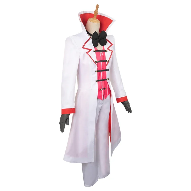 Disfraz de Cosplay de Lucifer, disfraz de Hotel de Anime para hombres adultos, sombrero, uniforme, pantalones superiores, trajes de fantasía, traje de Carnaval de Halloween