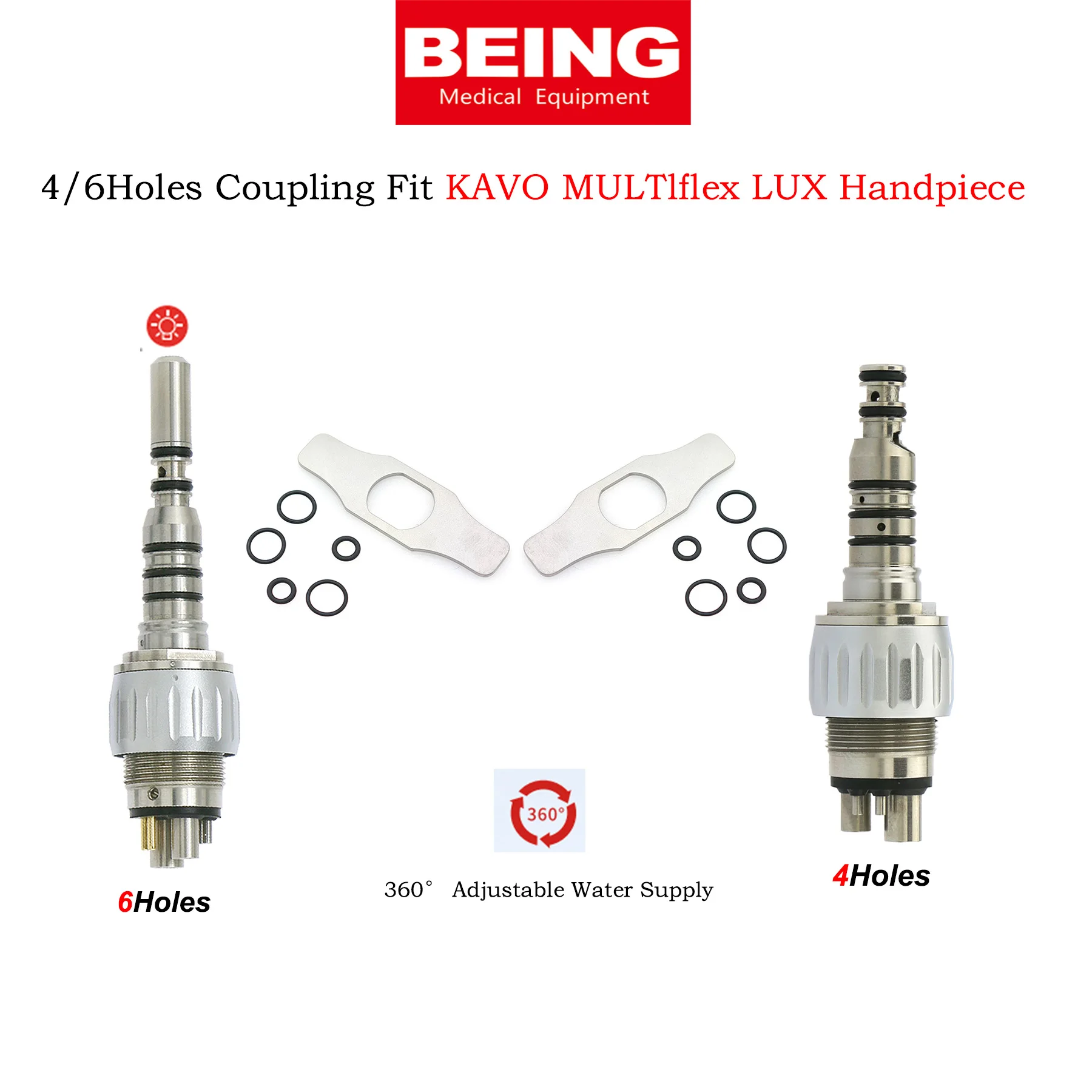 

BEING 4/6Hole Dental Coupling Coupler Dental Handpiece Coupling Bulb Fit COXO/KAVO MULTIfIex LUX High Speed Handpiece