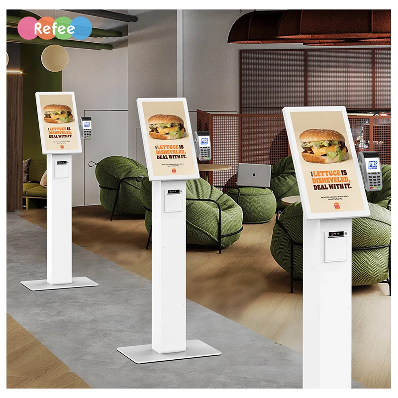 LCD Touch Screen QR Scanner/NFC Reader Ordering Printing Self Service Payment Kiosk with POS machine