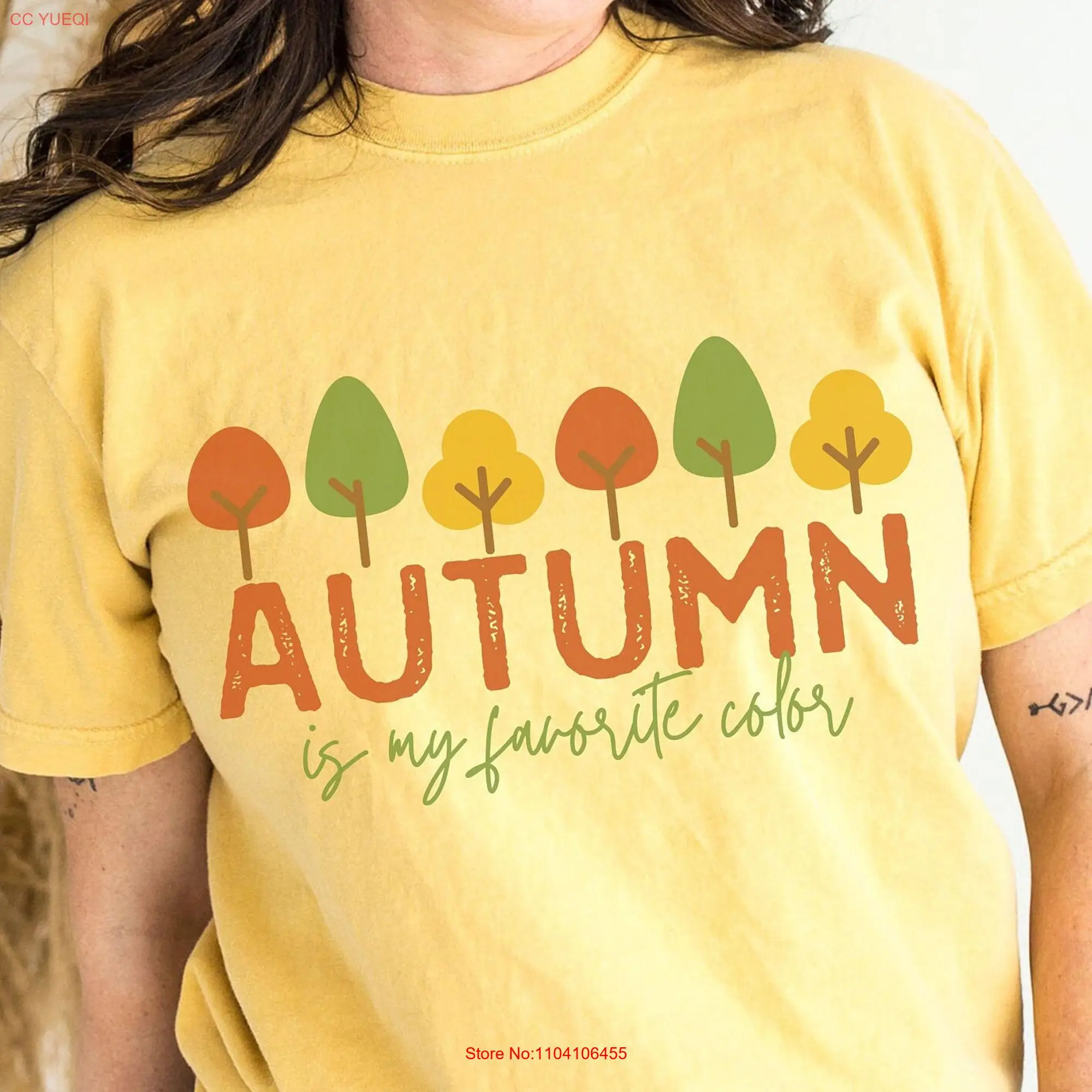 Autumn is my Favorite Color T Shirt Fall Comfort Colors Distressed Trees Thanksgiving Season Foliage Casual