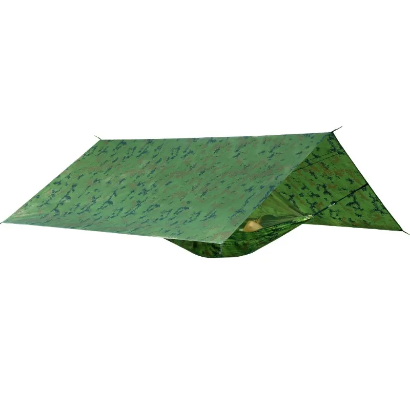 

Camp with awning square canopy parachute cloth three-color belt mosquito-proof hammock