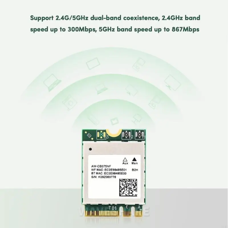 N84B CB375NF DualBand WiFi Card 1200Mbps 2.4+5Ghz RTL8822CE BT5.0 Wireless NetworkCard NGFFCompatibleJetsonNX/OrinNano