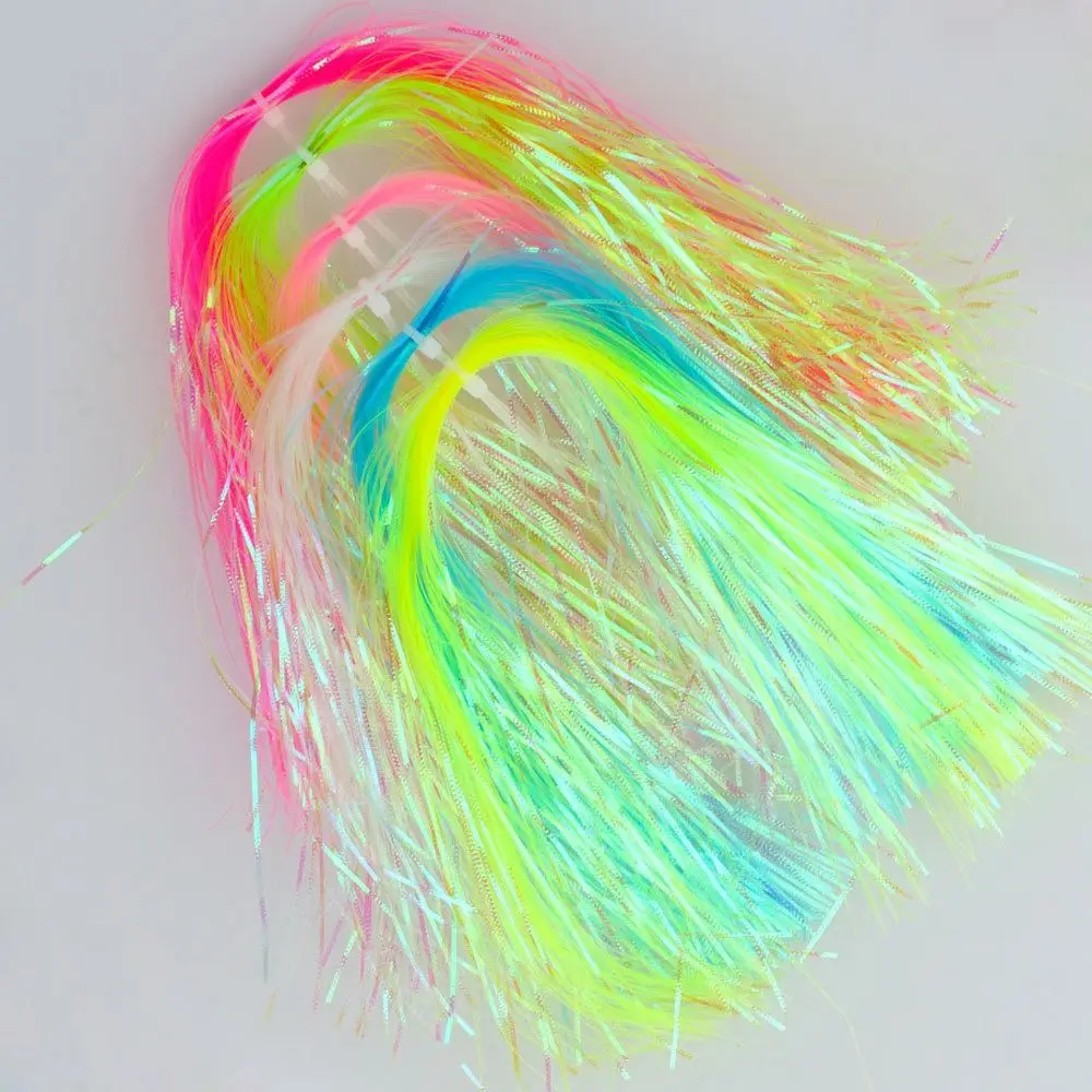 1Pack 1mm Width Corrugated Gliss Strands Saltwater Fishing Jig Hook Streamer Flies Tying Flash Tinsel Simulates Fish Scale