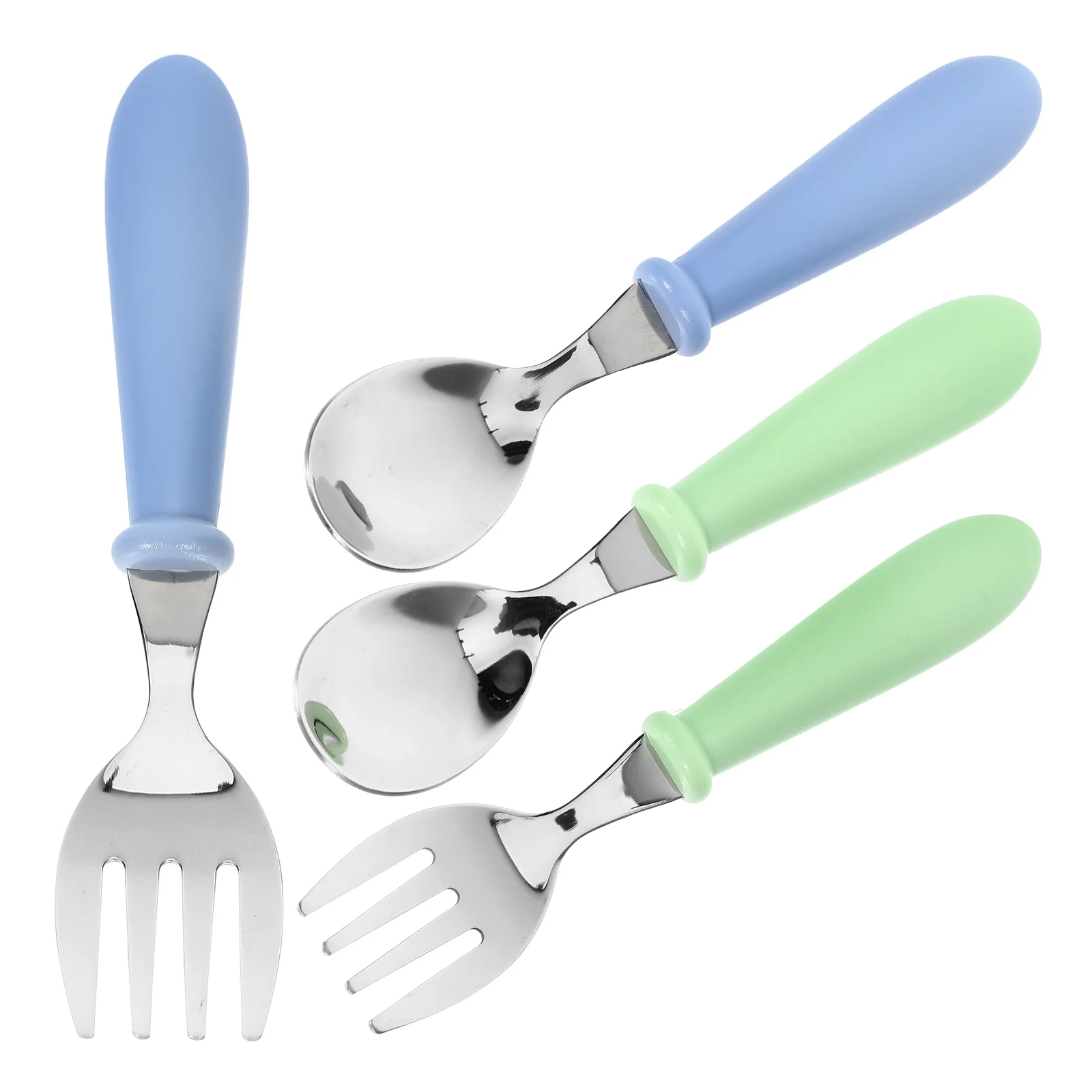 

4pcs Children Fork Spoon Set Newborn Toddler Feeding Utensils Baby Toddler Eating Spoons For Baby Utensils Supplies