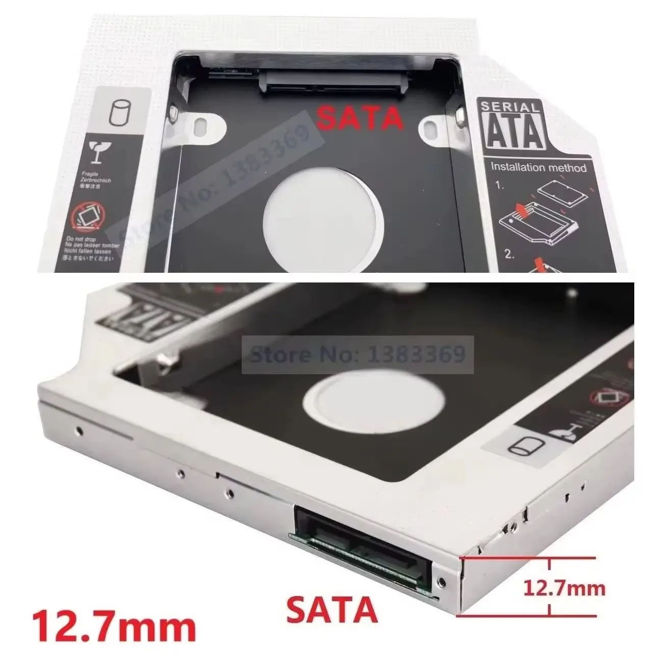 12.7mm 2nd HDD Hard Drive Optical bay Caddy Frame Tray for Asus G750 G750JZ G750JX G750JH G750JW G74SX G750JM G750JS G75VX G75vw