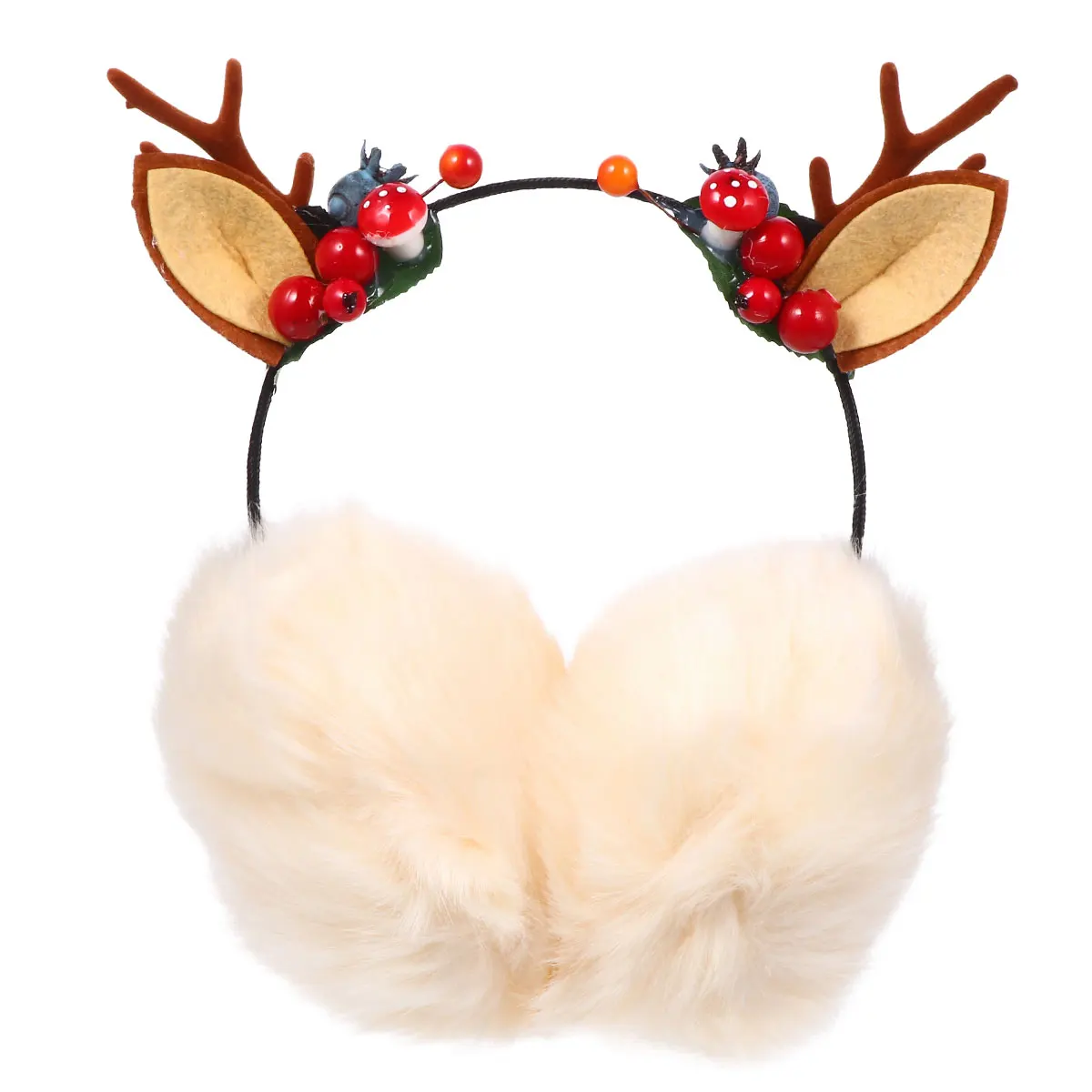 Bandeau de noël cache-oreilles d'hiver mignon bois de renne cache-oreilles chauds pour enfants femmes temps froid accessoires de mode doux